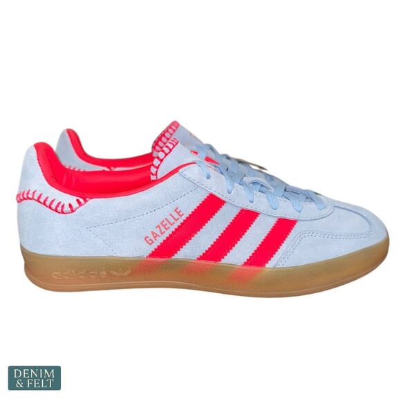 Adidas Gazelle Indoor Women’s Sneakers Red/Blue Gum Sole Size 6 NEW w/ Tags - Picture 11 of 16